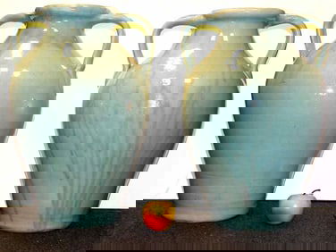 MONUMENTAL PAIR CHINESE CELADON VESSELS