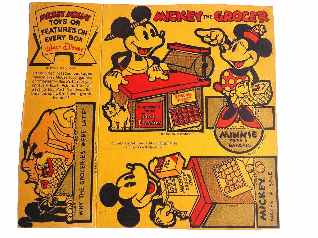 RARE WALT DISNEY 1935 POST TOASTIES CUTOUTS (1 of 3)