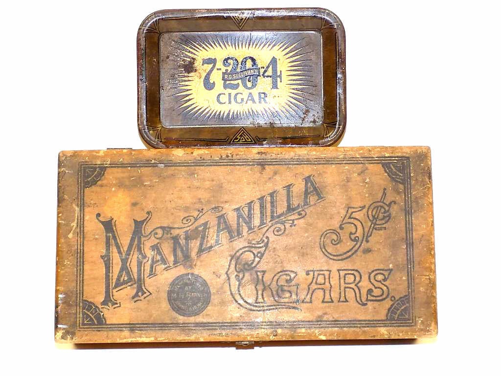1930'S MANZANILLA CIGAR BOX & 7 20 4 TIP TRAY (1 of 4)