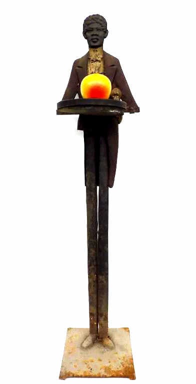 EARLY AFRICAN AMERICAN CAST IRON WAITER STAND (1 of 3)