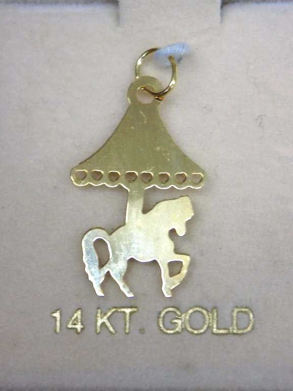 14K YELLOW GOLD CAROUSEL HORSE PENDANT (1 of 1)