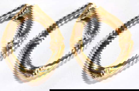 STYLISH 14K YELLOW GOLD EARRINGS: Stylish Solid 14k Yellow Gold Designer Earrings. Spring Clasp Closure 7.2 grams