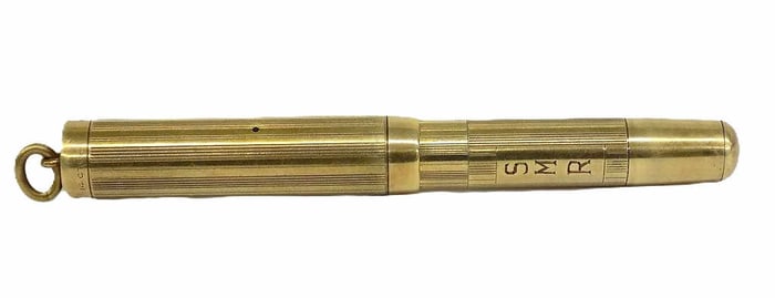 ANTIQUE 14K GOLD FOUNTAIN PEN NECKLACE PENDANT 23 GRAMS