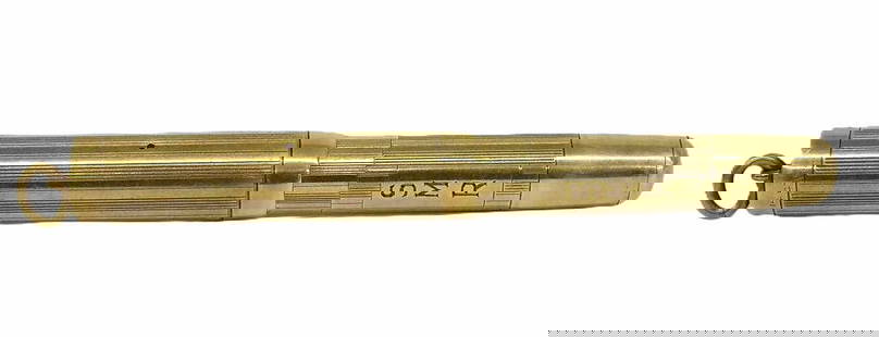 ANTIQUE 14K GOLD FOUNTAIN PEN NECKLACE PENDANT 23 GRAMS: Antique 14k Yellow Gold Fountain Pen Necklace Pendant. Art Deco Design with SMR monogram. Schaeffer No 2 Tip. Approximate Length 3 3/4" 23 grams total weight