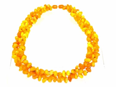 CHUNKY BALTIC AMBER DOUBLE STRAND NECKLACE
