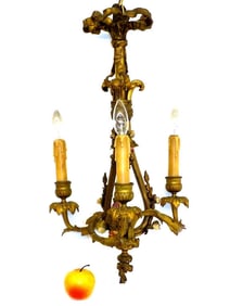 VICTORIAN FLORAL FORM GILT BRONZE CHANDELIER
