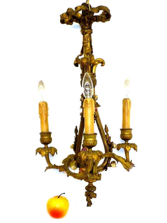VICTORIAN FLORAL FORM GILT BRONZE CHANDELIER (1 of 7)