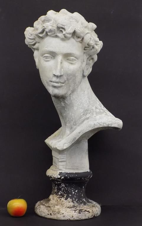 LIFE SIZE GREEK GLADIATOR DAVID BUST SCULPTURE (1 of 5)