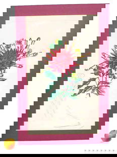SALVADORE DALI DAHLIA RAPAX SIGNED LITHOGRAPH: Salvadore Dali - Spanish 1904-1989 - Surrealistic Flowers Suite Color Lithograph Entitled Dahlia Rapax. Editions Graphiques Internationales Printing. Embossed Arches Paper Water Mark. Numbered and Sig