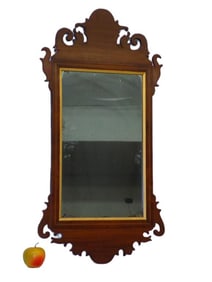 19TH CENTURY CHIPPENDALE LOOKING GLASS