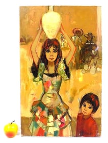 GIRL & BOY ILLUSTRATION ART PAINTING