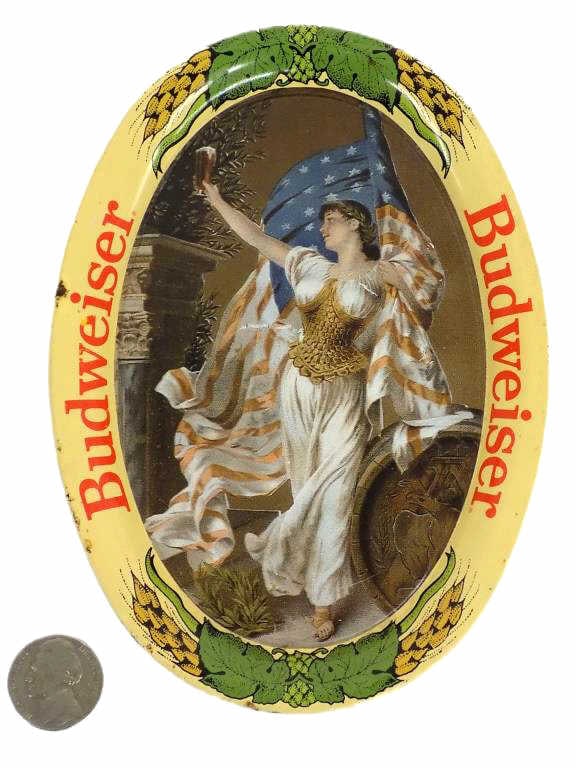 PATRIOTIC BUDWEISER ADVERTISING TIP TRAY (1 of 3)