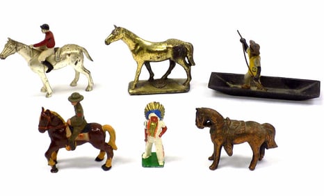 VINTAGE CAST IRON LEAD & METAL TOY LOT