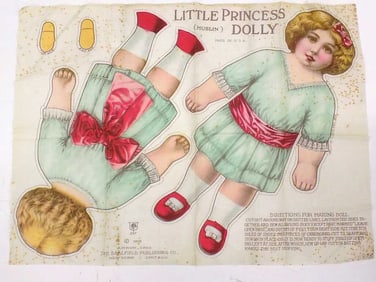 ANTIQUE LITTLE PRINCESS UNCUT LINEN DOLLY