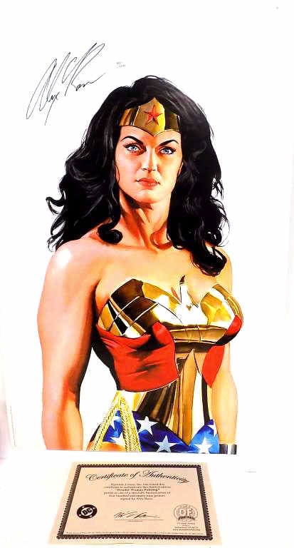 DC JUSTICE LEAGUE WONDER WOMAN ROSS SIGNED POSTER (1 of 4)