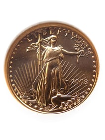 FIRST STRIKE 2005 $5 GOLD EAGLE COIN NGC MS70