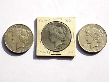 US MINT LIBERTY HEAD SILVER PEACE DOLLARS LOT