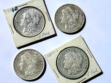 1901 O 1903 1904 S 1904 O MORGAN SILVER DOLLARS