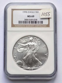 US MINT 1996 SILVER EAGLE DOLLAR NGC MS 69