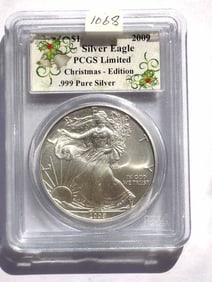 US MINT 2009 SILVER EAGLE PCGS LTD CHRISTMAS ED