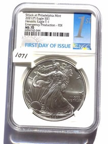 US MINT 2021 P HERALDIC SILVER EAGLE T 1 NGC MS 70