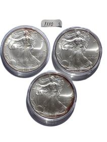 U.S. MINT 2006 2009 SILVER EAGLE COIN LOT UNC