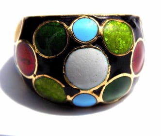 CHUNKY WIDE 14K SOLID GOLD MODERNIST RING