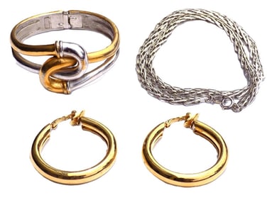MIDCENTURY TRIFARI GOLD & SILVER TONE JEWELRY
