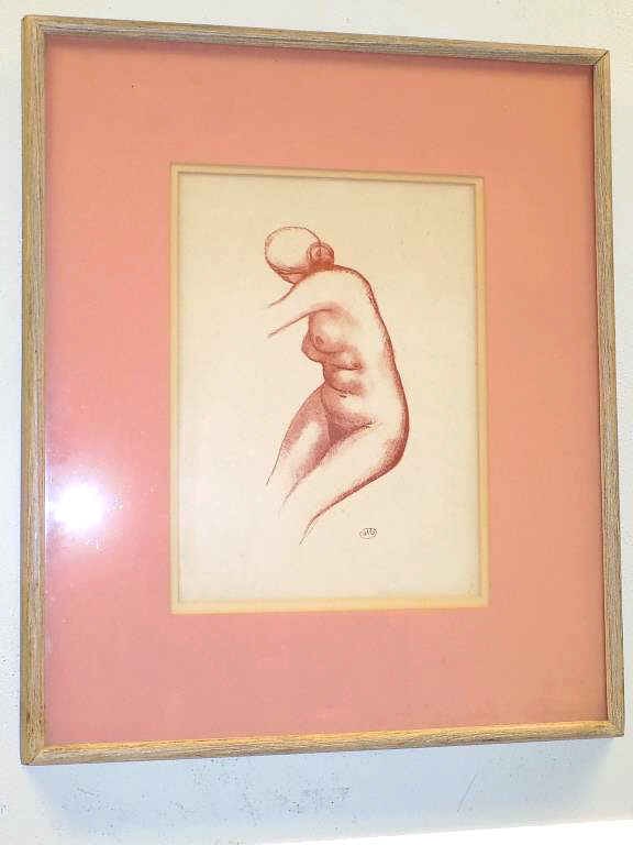 ARISTIDE MAILLOL - NUDE WOMAN LITHOGRAPH: Aristide Maillol French 1861-1944 - Nude Woman Lithograph on Paper. 20.50" x 25" Wood Frame. Aristide Maillol was born in Banyuls, France in 1861. Maillol's early career was spent mainly as a tapestry