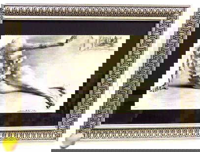 SALVADOR DALI - RECLINING NUDE LITHOGRAPH: Salvador Dali - Spanish 1904-1989 - Reclining Nude with Drawers Offset Lithograph. Numbered Edition of 175. Certificate of Authenticity Rear. Ornate Embossed Silver Wood Frame Measures 27" x 30"