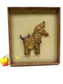 CHINESE ARCHAIC BRONZED TANG HORSE SCULPTURE