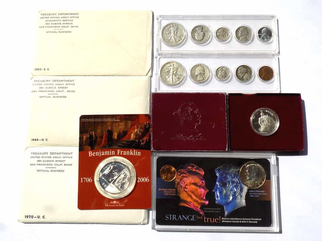 US MINT ASSORTED COINS INCLUDING SILVER PROOFS (1 of 7)
