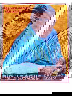 WARHOL STYLE BABE RUTH BASEBALL SILKSCREEN: Andy Warhol Style Midcentury Pop Art Babe Ruth Baseball Card Silkscreen Print. 14" x 17"