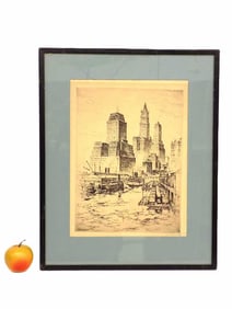 ANTON SCHUTZ - THE THREE GIANTS SIGNED ETCHING