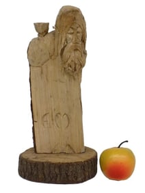FOLK ART CARVED MAN STATUE