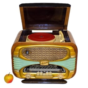 RARE ART DECO OCEANIC SURCOUF RADIO RECORD PLAYER