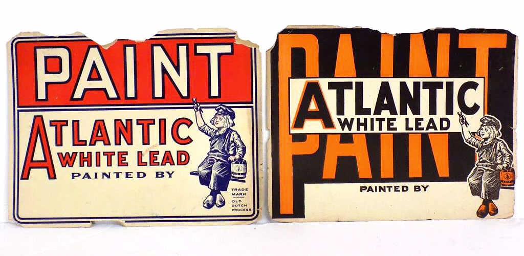 1930'S ATLANTIC WHITE LEAD PAINT ADVERTISING SIGNS (1 of 3)