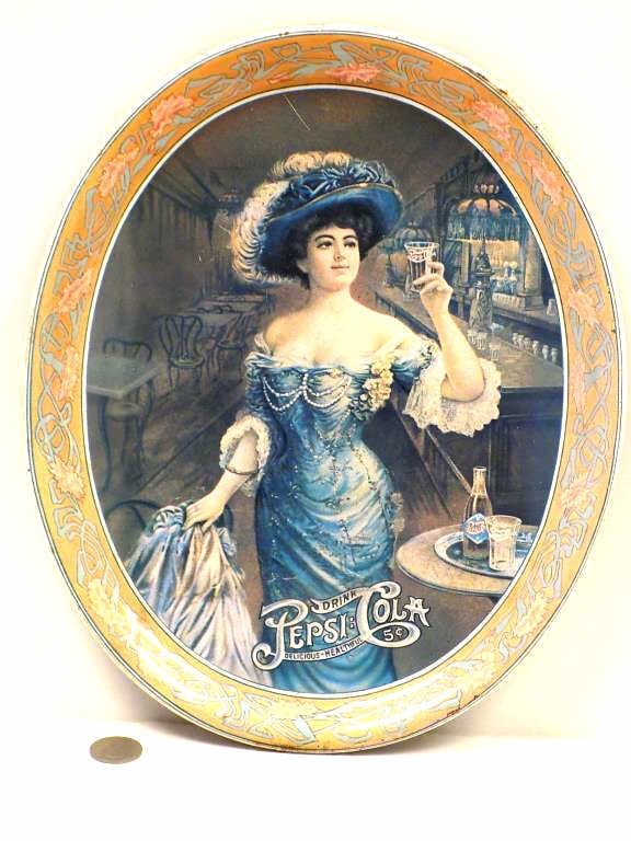 DRINK PEPSI COLA ADVERTISING TIN TRAY (1 of 2)