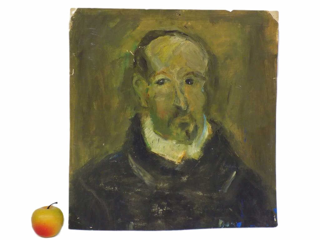 FLEMISH MAN PORTRAIT PAINTING: Antique Flemish Man Realist Portrait Painting. Signed Illegibly Lower Margin. 18" x 19"