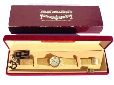 JULES JURGENSEN GOLD TONE MEN'S WRISTWATCH