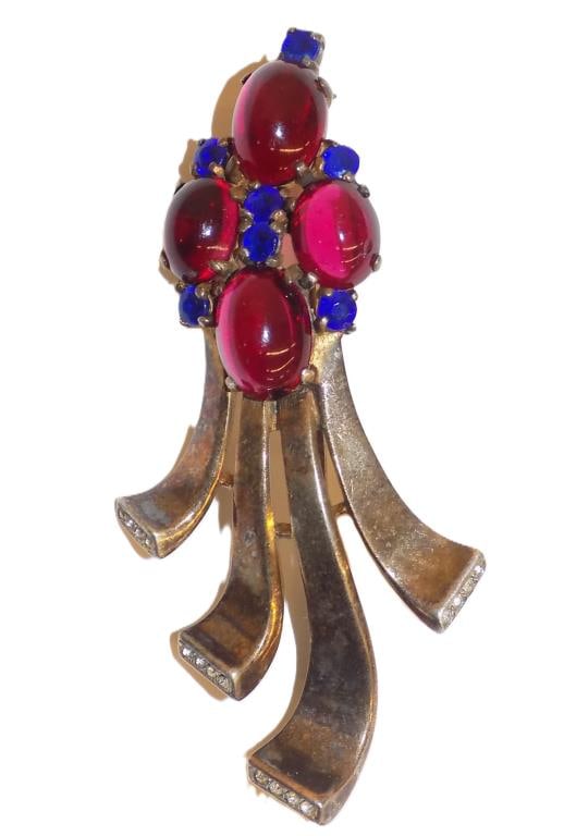 RARE TRIFARI STERLING SILVER JELLYBEAN BROOCH (1 of 4)