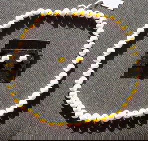 ELEGANT 18.50" WHITE PEARL NECKLACE & EARRING SET