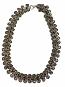 VINTAGE OLD CREST MODERNIST SILVER NECKLACE