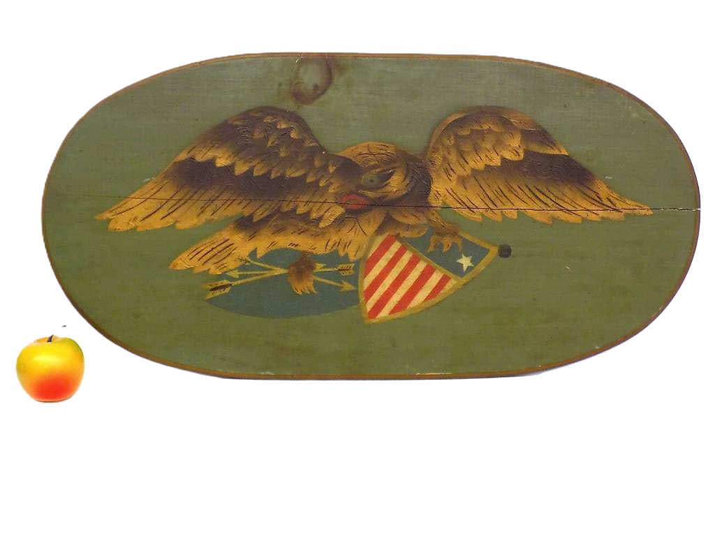 FOLK ART AMERICAN EAGLE PAINTED WOOD PLAQUE (1 of 3)