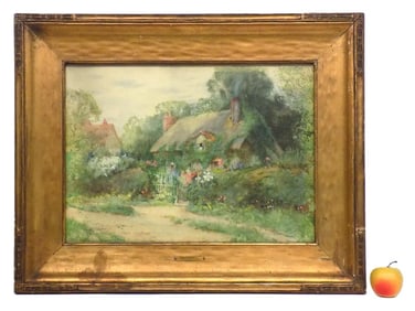 MARIA EATON - WILTSHIRE COTTAGE WATERCOLOR