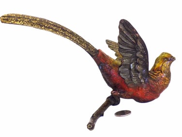 AUSTRIAN BRONZE ANAMALIER PHEASANT SCULPTURE
