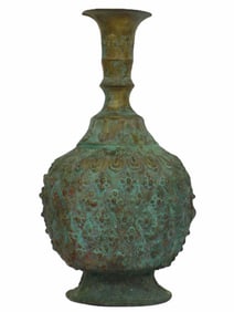 PERSIAN GILT BRONZE CEREMONIAL VASE