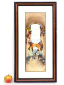 EDWARD BEN AVRAM JERUSALEM ARCHWAY WATERCOLOR
