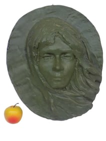 MIDCENTURY GIRL BRONZED WALL SCULPTURE
