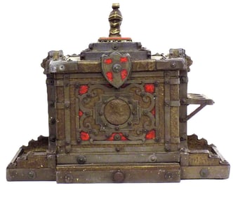 RENAISSANCE REVIVAL BRONZE KNIGHT TOBACCO HUMIDOR